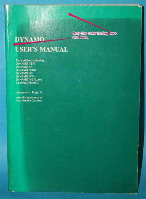 Dynamo Users Manual Sixth Edition System Dynamics Series
