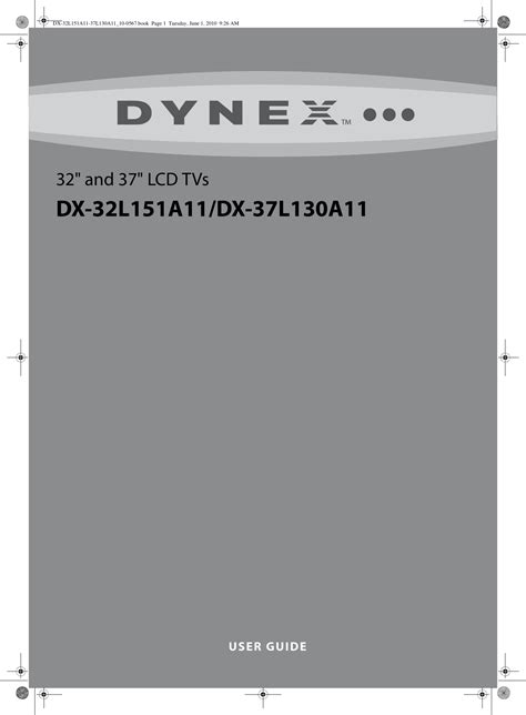 Read Online Dynex Dx 37L130A11 User Guide 