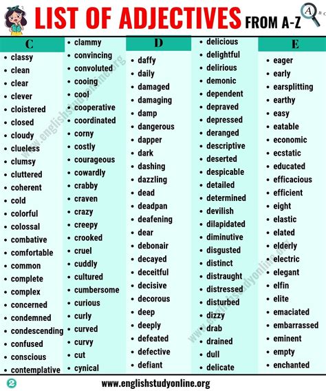 E Adjectives Huge List Of Adjectives That Start Objects Starts With E - Objects Starts With E