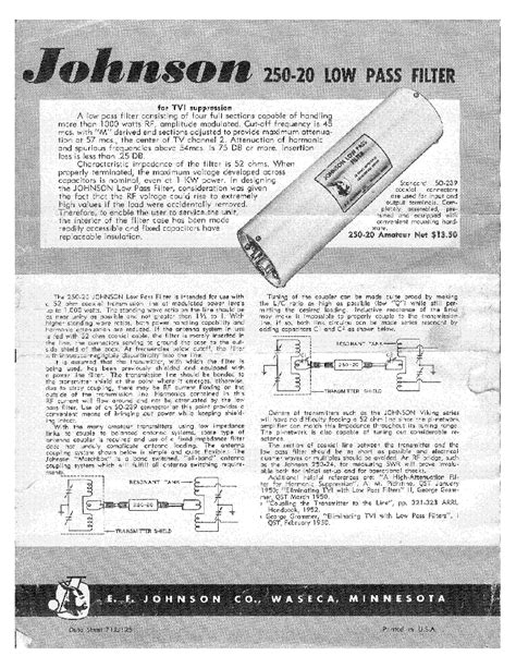 E F Johnson Catalog 250 20