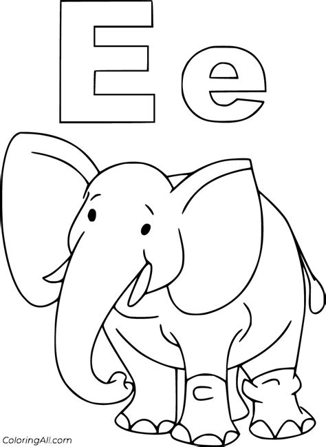 E For Elephant Coloring Page Coloringall E Is For Elephant Coloring Page - E Is For Elephant Coloring Page