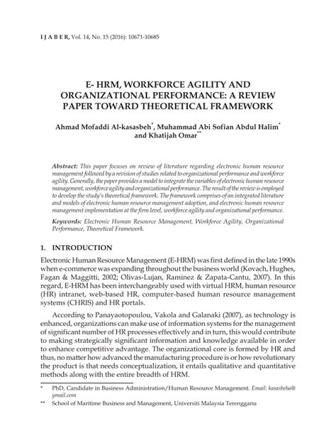 E Hrm Workforce Agility And Organizational Performance