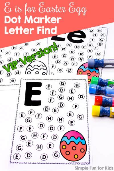 E Is For Easter Egg Dot Marker Letter Sight Words That Start With E - Sight Words That Start With E