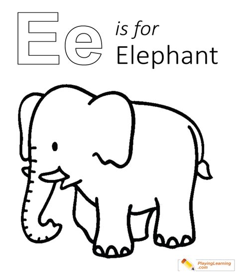 E Is For Elephant Coloring Page Coloring Nation E Is For Elephant Coloring Page - E Is For Elephant Coloring Page