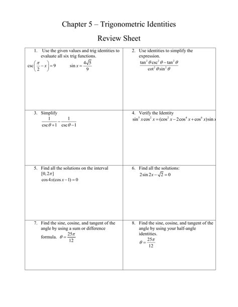 E Streetlight Com Trig Identities Worksheet With Answers Peace Second Grade Worksheet - Peace Second Grade Worksheet