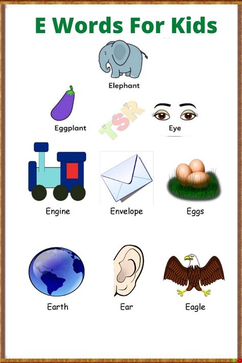E Words For Kids Words That Start With Kids Words That Start With E - Kids Words That Start With E