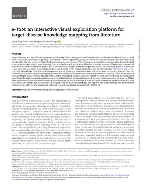 e-TSN: an interactive visual exploration platform for target-disease …