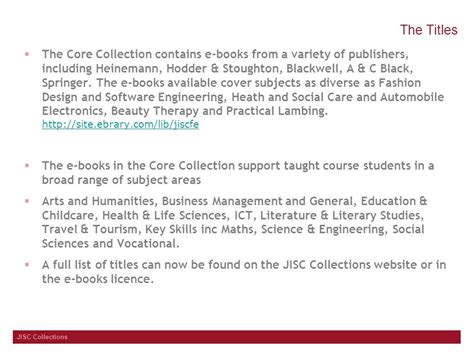 e-books for FE support site Jisc