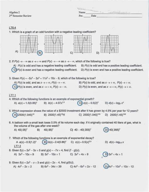 e2020 algebra 2 cumulative exam answers