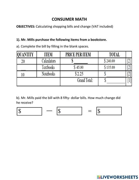 E2020 Consumer Math Answers