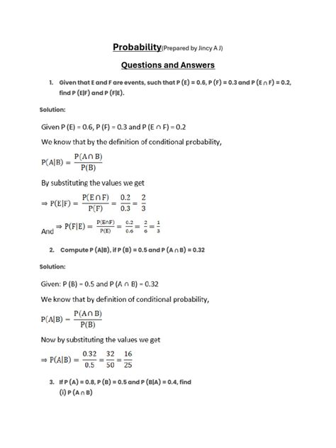 E2020 Topic Test Answers Probability