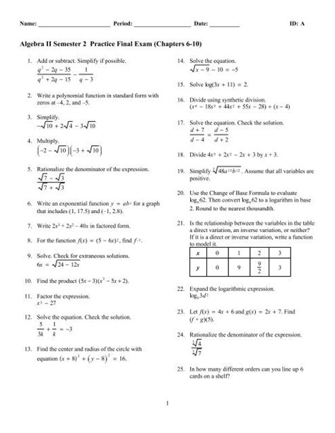 Read E2020 Answers For Algebra 2 Semester 2 Doc Up Com 