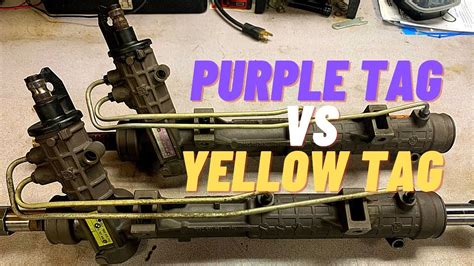 e46 M3 Steering Rack: Purple, Green, Yellow labels