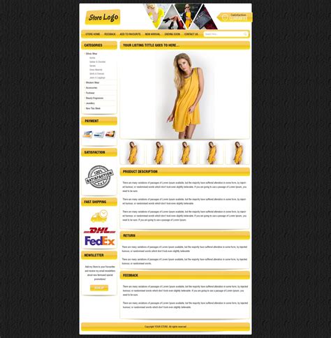 eBay Auction Listing Template HTML with Dynamic Categories Same Day