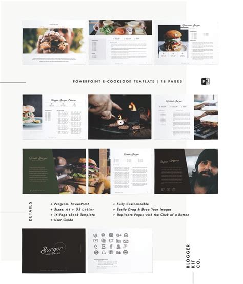 eBook Template Cookbook 16 Pages PowerPoint by CokoCreates on
