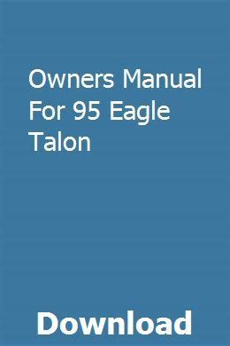 Read Online Eagle Talon Owners Manual 