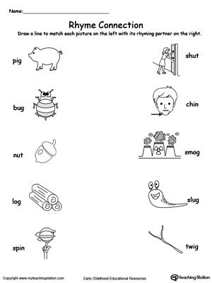 Early Childhood Rhyming Worksheets Myteachingstation Com Preschool Rhyming Worksheets - Preschool Rhyming Worksheets