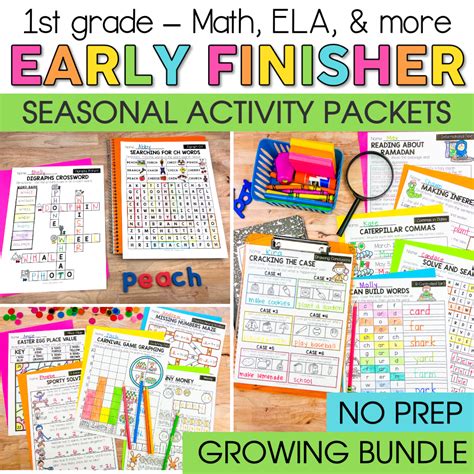 Early Finishers Packets Bundle 1st Grade Lucky Little 5th Grade Worksheet Packet - 5th Grade Worksheet Packet