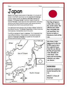 Early Japan Printable Worksheets Student Handouts Printable Map Of Japan For Students - Printable Map Of Japan For Students
