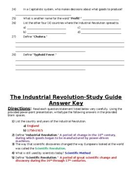 Read Early Industrial Revolution Study Guide 