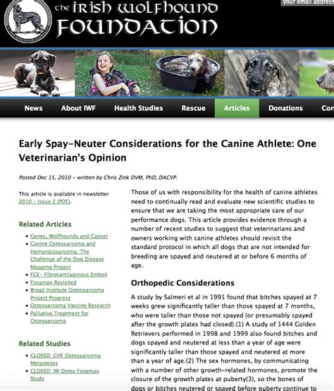 Download Early Spay Neuter Considerations For The Canine Athlete 