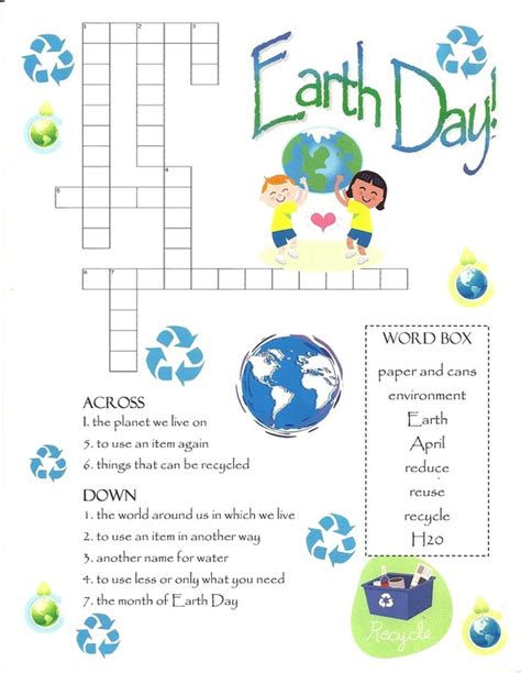 Earth Day Activity Earth Day Crossword Puzzle Earth Day Crossword Puzzle Answer Key - Earth Day Crossword Puzzle Answer Key