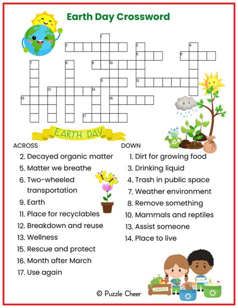 Earth Day Crossword Puzzle Puzzle Cheer Earth Day Crossword Puzzle Answer Key - Earth Day Crossword Puzzle Answer Key