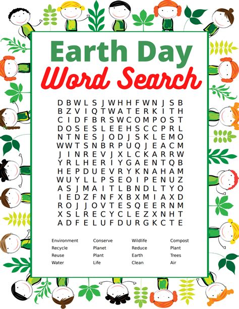 Earth Day Word Search Free Printable Worksheet Crayons Earth Day Word Search - Earth Day Word Search