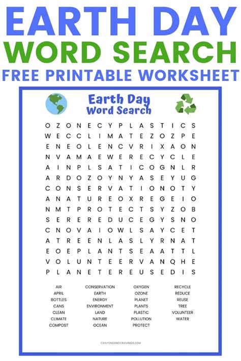 Earth Day Word Search Printable Literacy Learn Earth Day Word Search - Earth Day Word Search