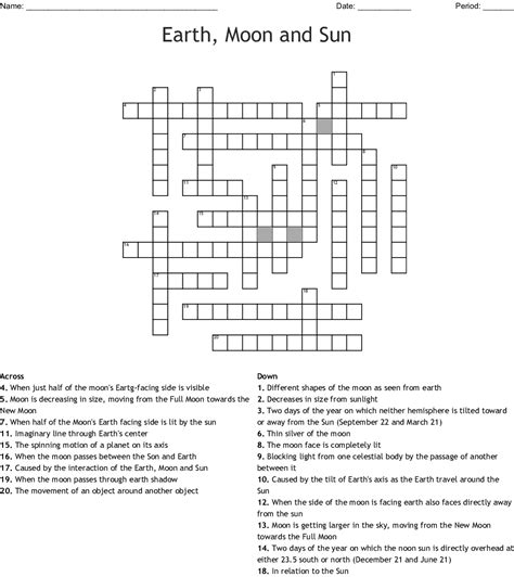 Earth Moon And Sun Crossword Wordmint Sun Crossword Earth Science Crossword Puzzle Answer Key - Earth Science Crossword Puzzle Answer Key