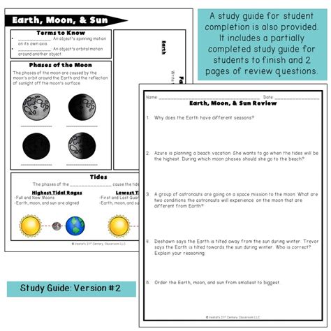 Earth Moon And Sun Study Guide And Review The Sun Earth Moon System Worksheet - The Sun Earth Moon System Worksheet