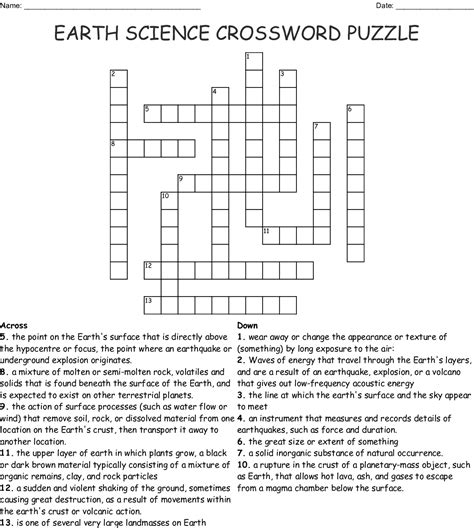 Earth Science Crossword Puzzle Answer Key   Earth Day Vocabulary Games Earth Day Vocabulary Puzzles - Earth Science Crossword Puzzle Answer Key