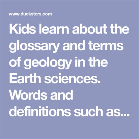 Earth Science For Kids Geology Glossary And Terms Earth Science Vocabulary - Earth Science Vocabulary