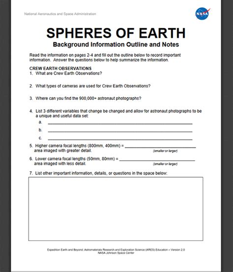 Earth Science Hands On Activities   Ares Science Engagement Resources Hands On Activities Nasa - Earth Science Hands On Activities