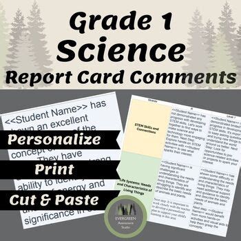 earth science report card comments