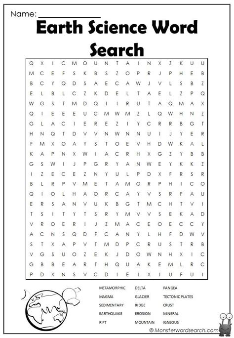 Earth Sciences Word Search Puzzles Science Puzzle - Science Puzzle