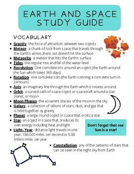 Earth Space Science Study Guide Answers
