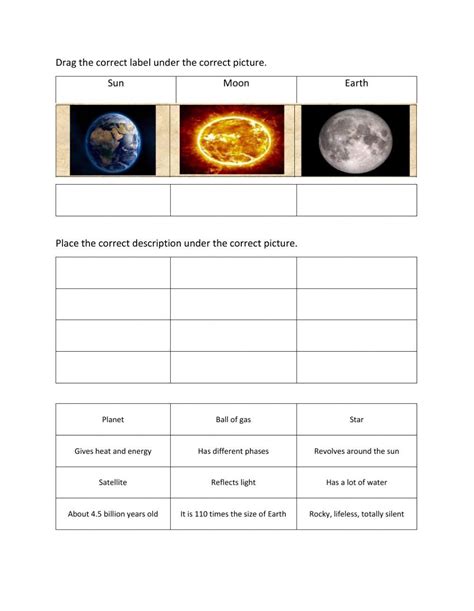 Earth Sun And Moon Facts Worksheet By Paula 1st Grade Moon Facts Worksheet - 1st Grade Moon Facts Worksheet