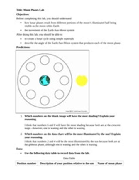 Earth Sun Moon System Lab Report Doc The The Sun Earth Moon System Worksheet - The Sun Earth Moon System Worksheet