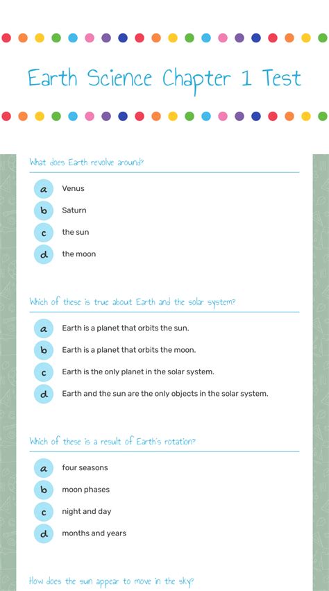 Read Online Earth Science Chapter 1 Assessment 