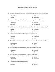 Read Earth Science Chapter 3 Test 