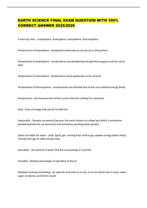 Read Earth Science Final Exam Apex 