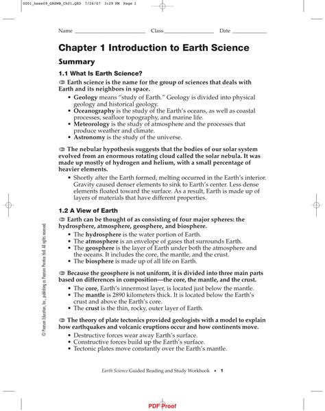 Download Earth Science Guided Reading And Study Workbook Chapter 8 