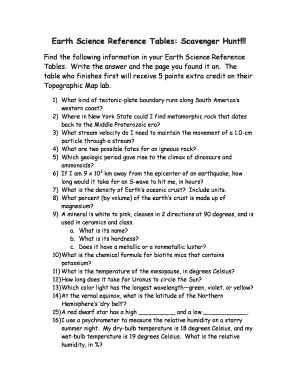 Full Download Earth Science Reference Table Scavenger Hunt Answer Key 