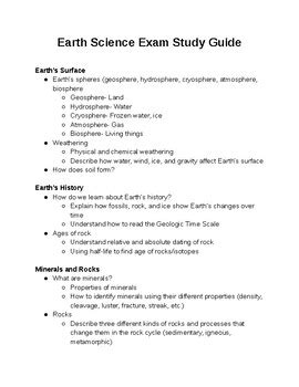 Download Earth Science Study Guide 