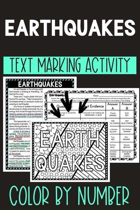 Earthquakes Color By Number Reading Passage And Text Earthquakes 8th Grade Worksheet - Earthquakes 8th Grade Worksheet