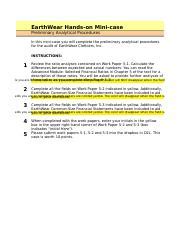 Read Earthwear Mini Case Solutions Chapter 3 