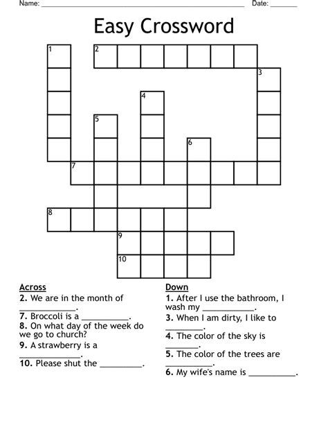 Easiest Crossword Puzzles