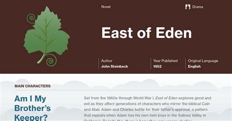 East Of Eden Plot Summary