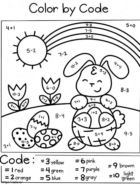 Easter Bunny Color By Number Free Printable Free Easter Colour By Number - Easter Colour By Number
